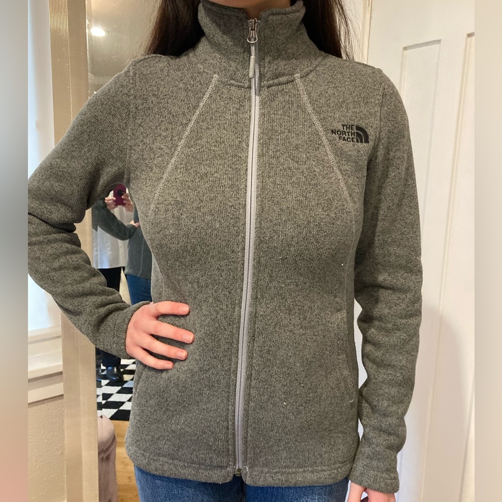 Grey North Face fleece zip up